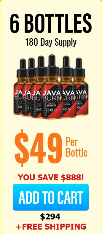 Java Burn 180-days supply of 6 bottles for 294 dollars with free shipping