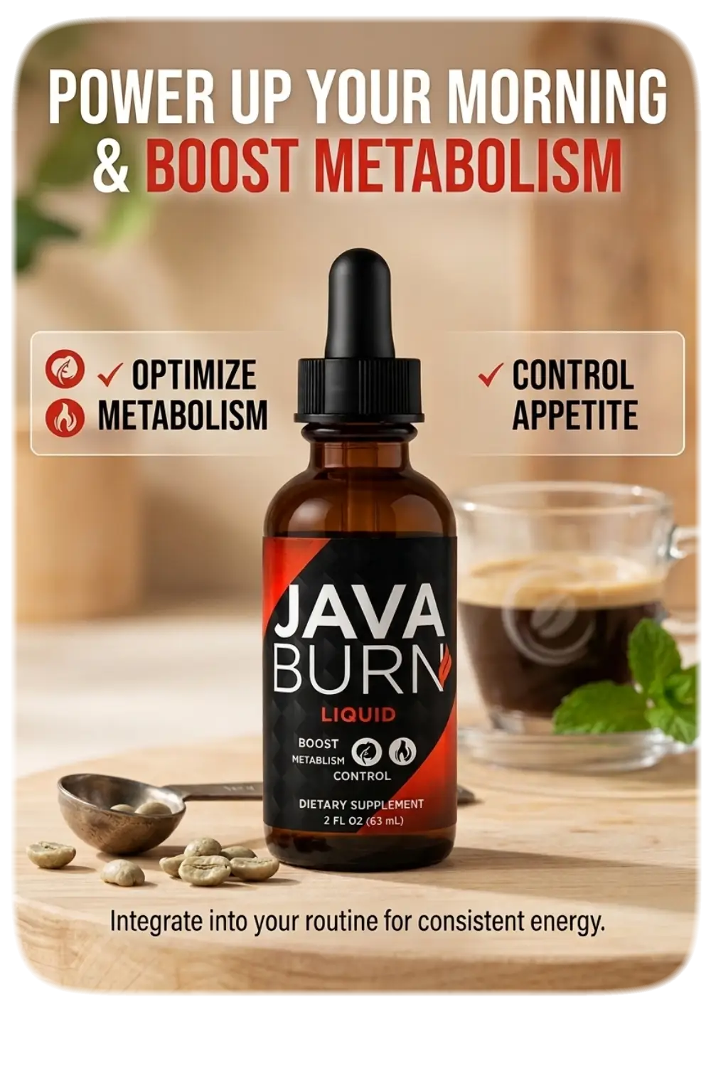 Java Burn Liquid: Metabolism Booster and Appetite Control Supplement.